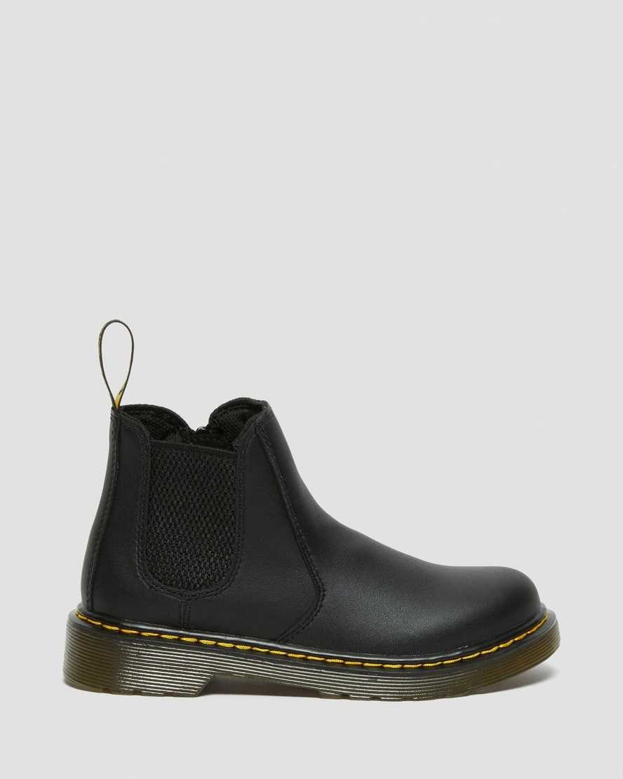 Dr Martens Junior 2976 Softy T Leather Kids' Chelsea Boots Black Softy T | EFQOLJ096