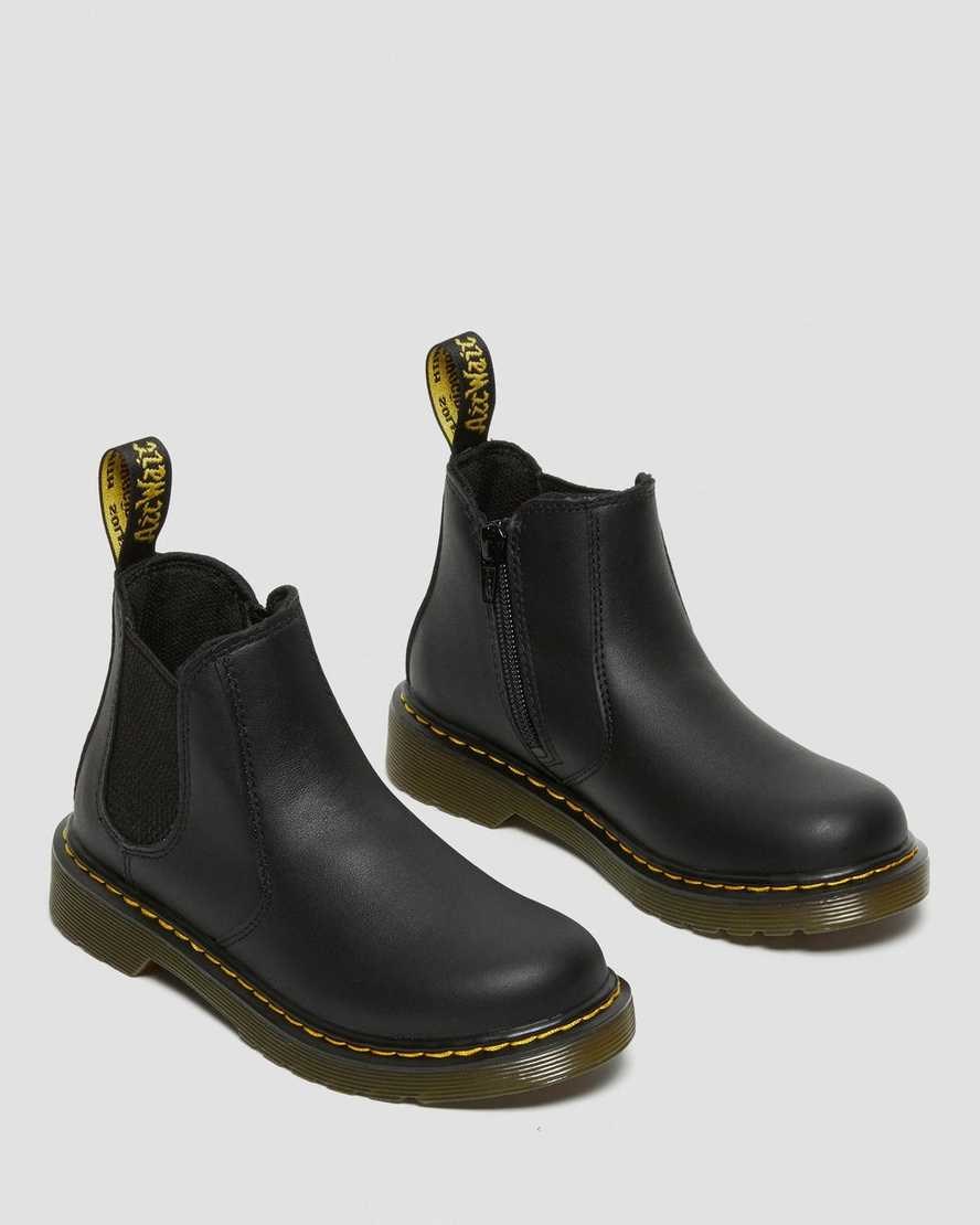 Dr Martens Junior 2976 Softy T Leather Kids' Chelsea Boots Black Softy T | EFQOLJ096