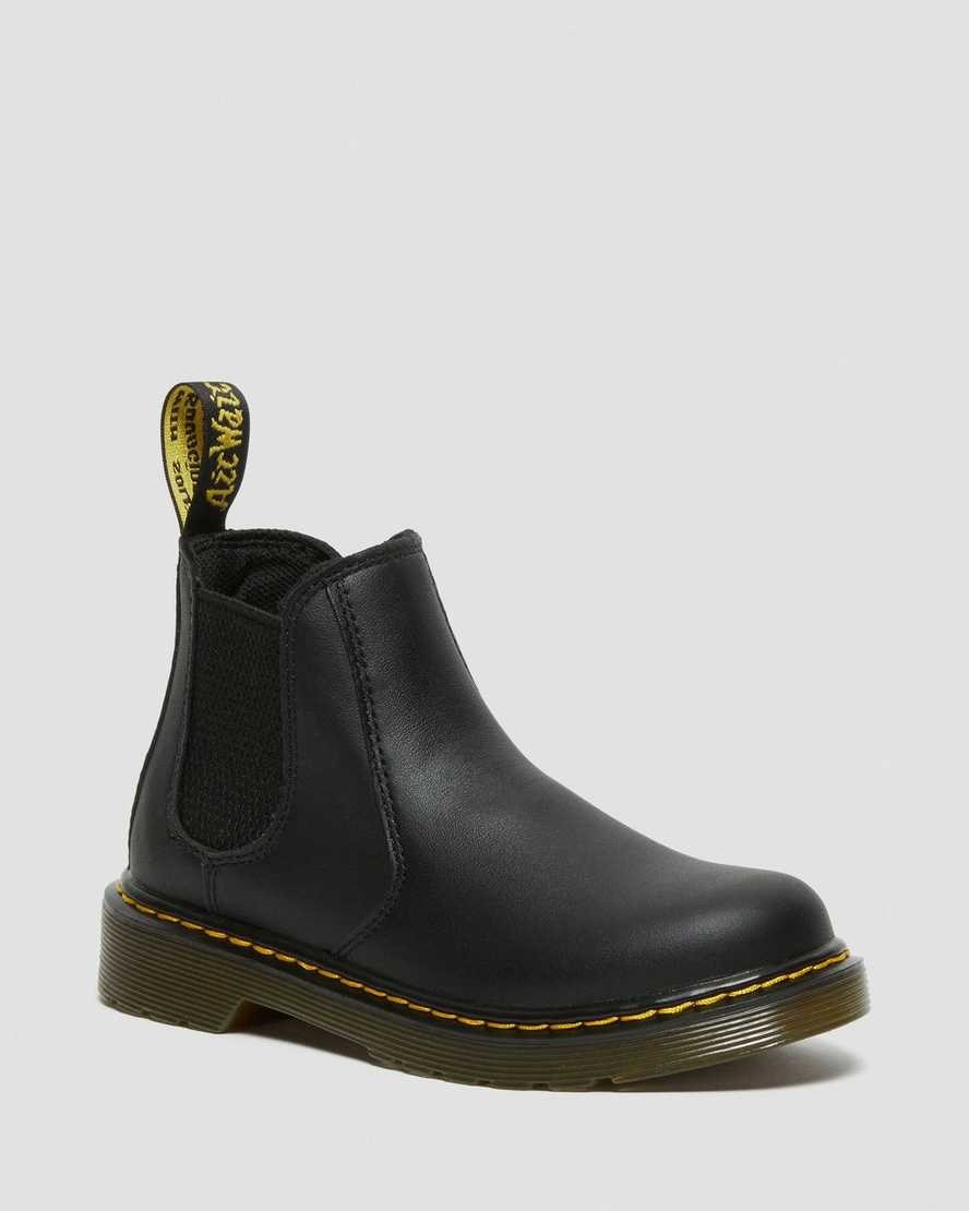 Dr Martens Junior 2976 Softy T Leather Kids\' Chelsea Boots Black Softy T | EFQOLJ096