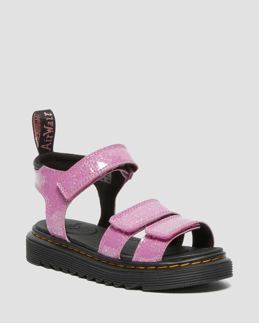 Dr Martens Junior Klaire Kids' Glitter Sandals Pink Cosmic Glitter | NDSPJC869