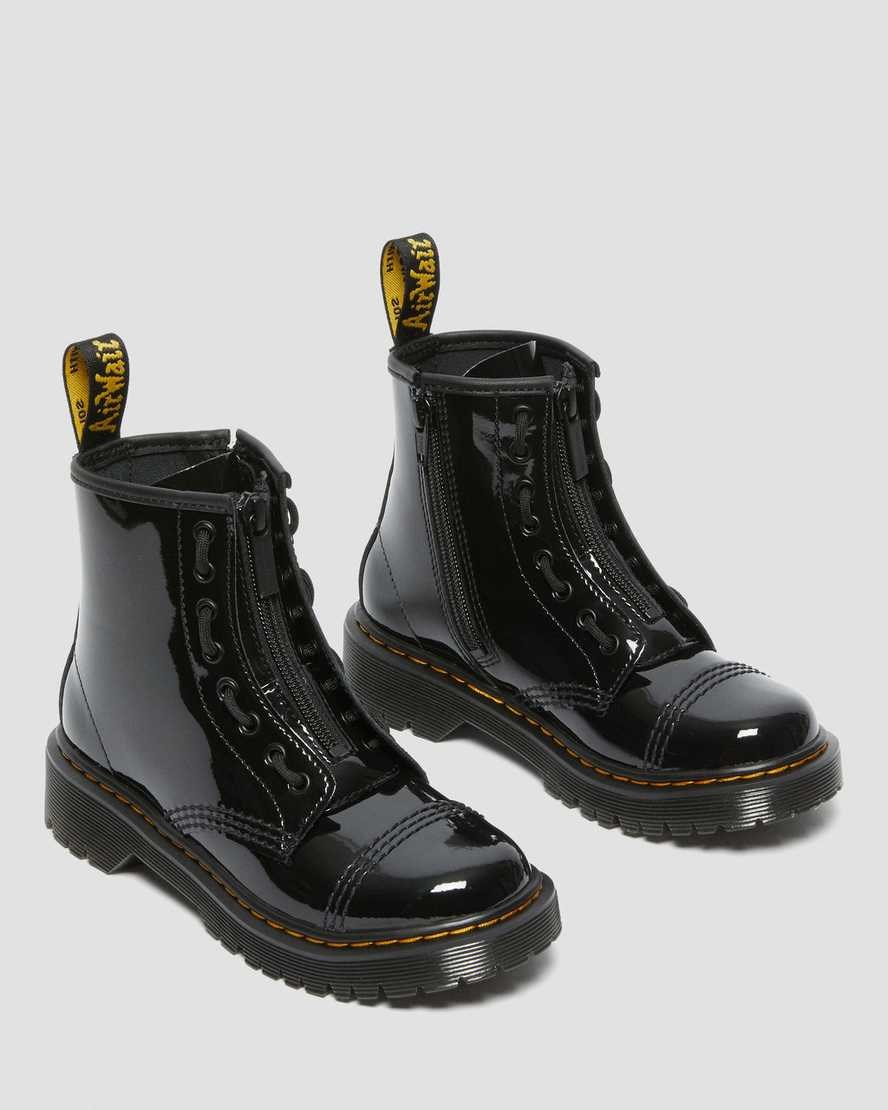 Dr Martens Junior Sinclair Bex Patent Leather Kids' Booties Black Patent Lamper | ZPVCJS954