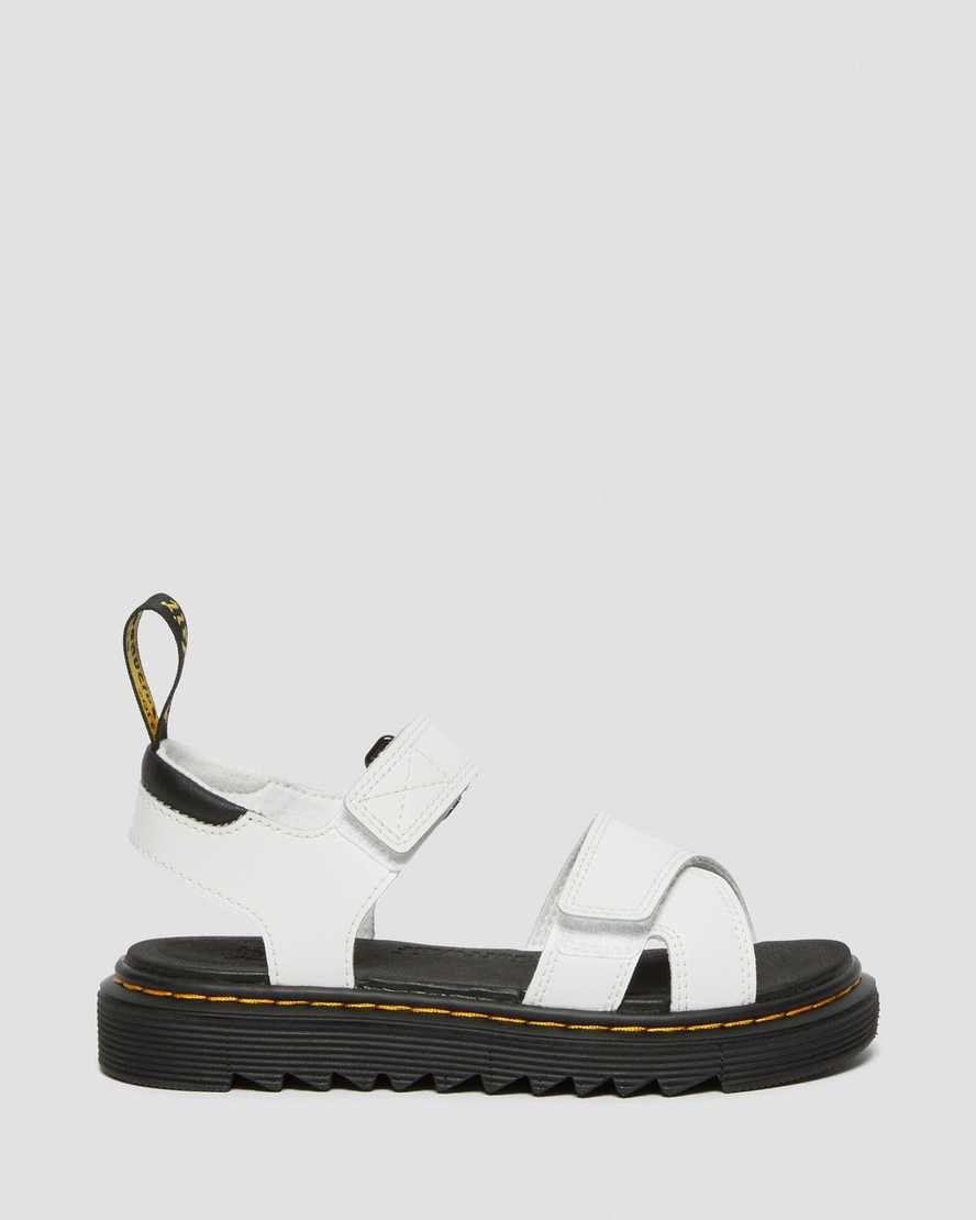 Dr Martens Junior Vossie Leather Kids' Sandals White T Lamper | AQSXIB847