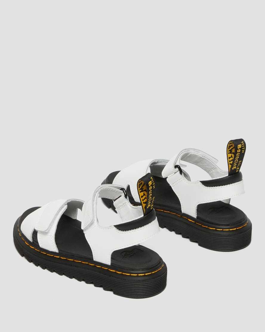 Dr Martens Junior Vossie Leather Kids' Sandals White T Lamper | AQSXIB847