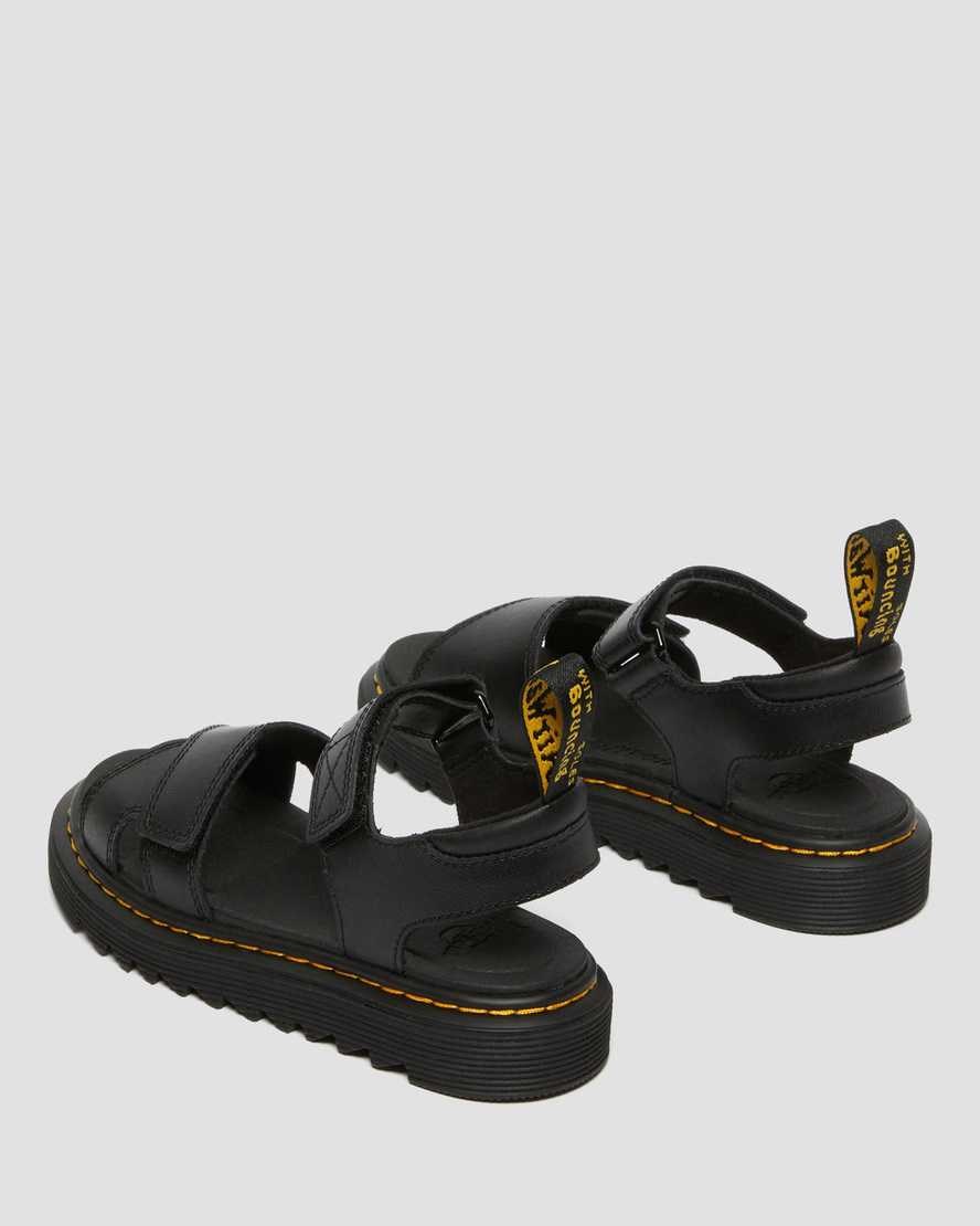 Dr Martens Junior Vossie Leather Kids' Sandals Black T Lamper | BRDXIU342