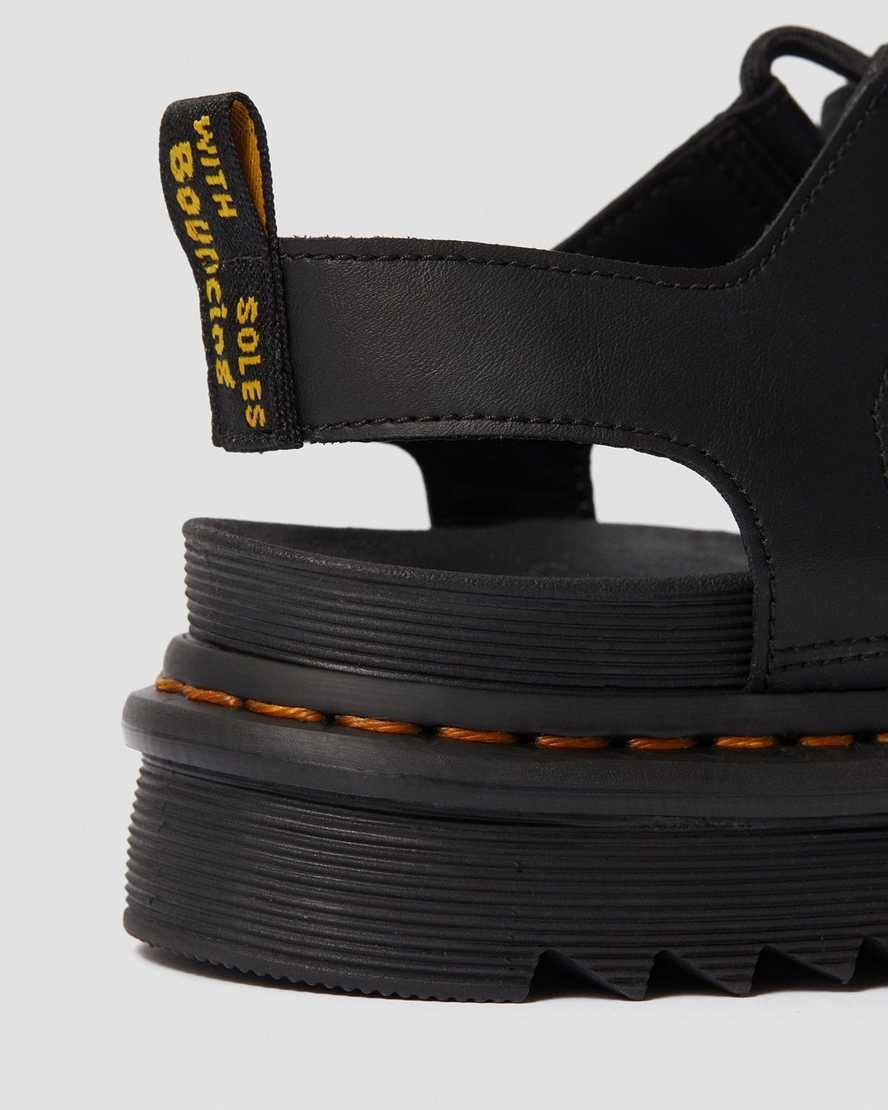 Dr Martens Nartilla Leather Women's Gladiator Sandals Black Hydro Leather | OHYXDC824