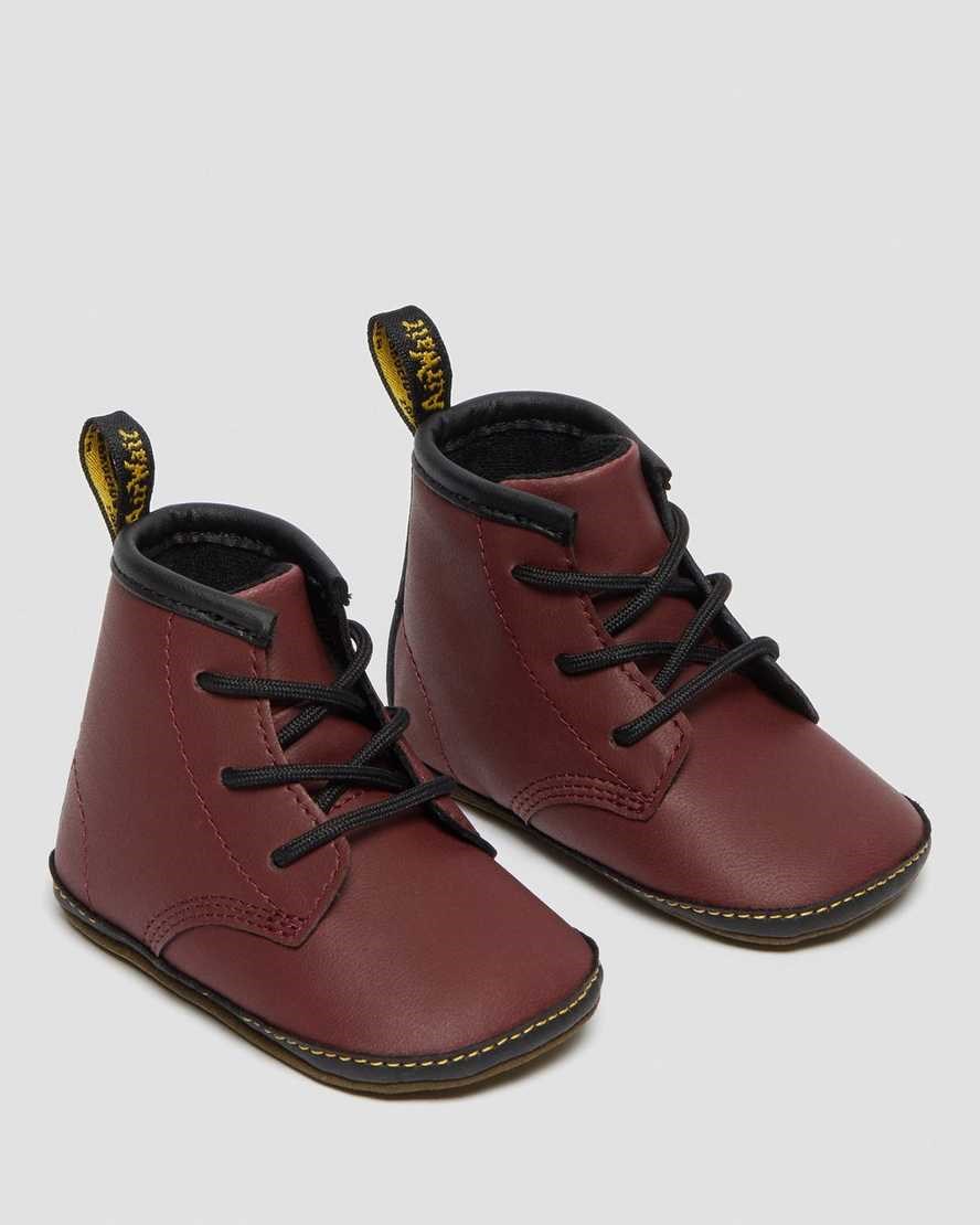 Dr Martens Newborn 1460 Auburn Leather Kids' Booties Cherry Red | MLTOYW453