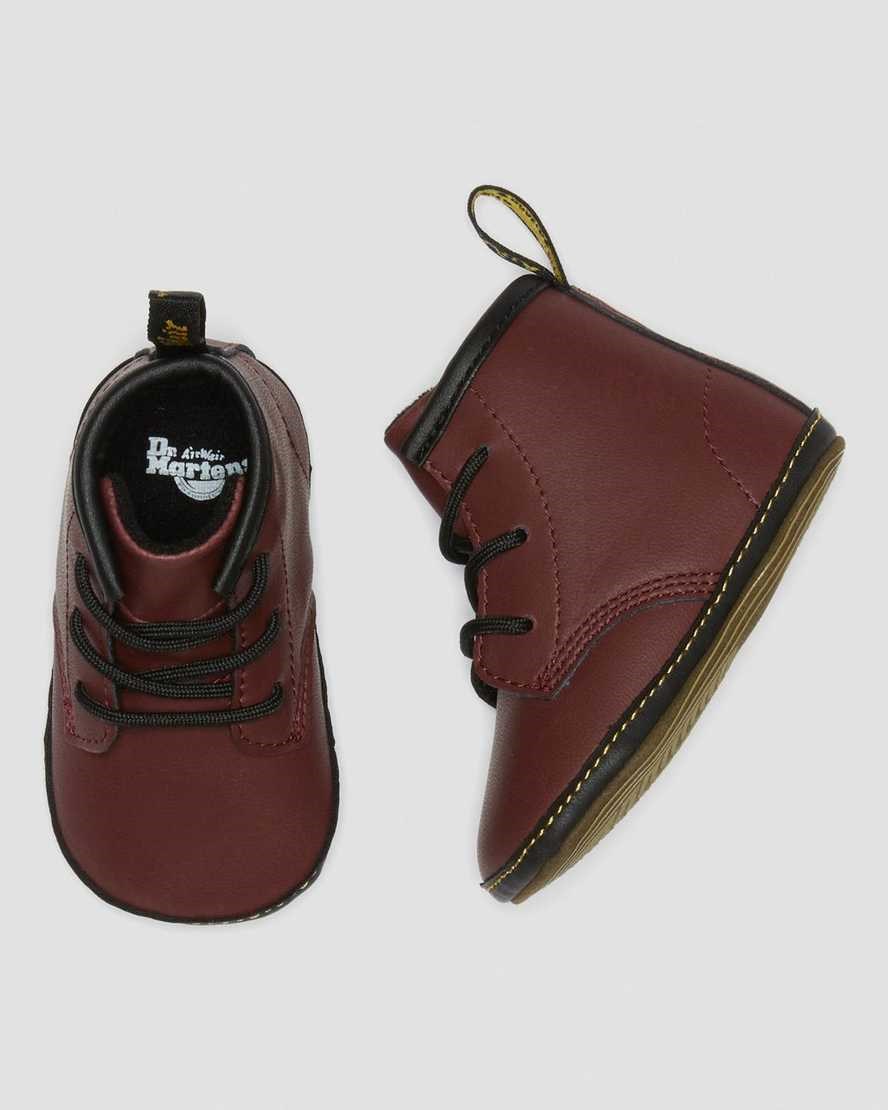 Dr Martens Newborn 1460 Auburn Leather Kids' Booties Cherry Red | MLTOYW453