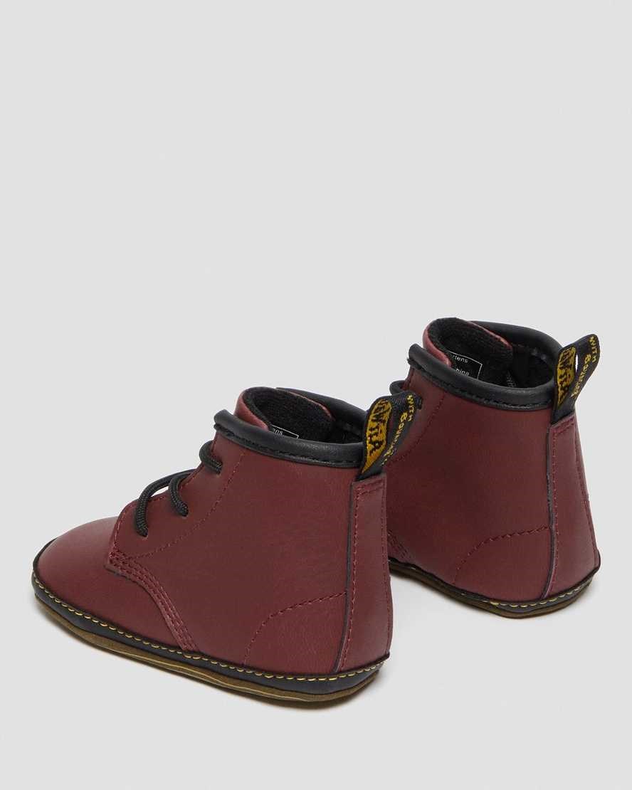 Dr Martens Newborn 1460 Auburn Leather Kids' Booties Cherry Red | MLTOYW453