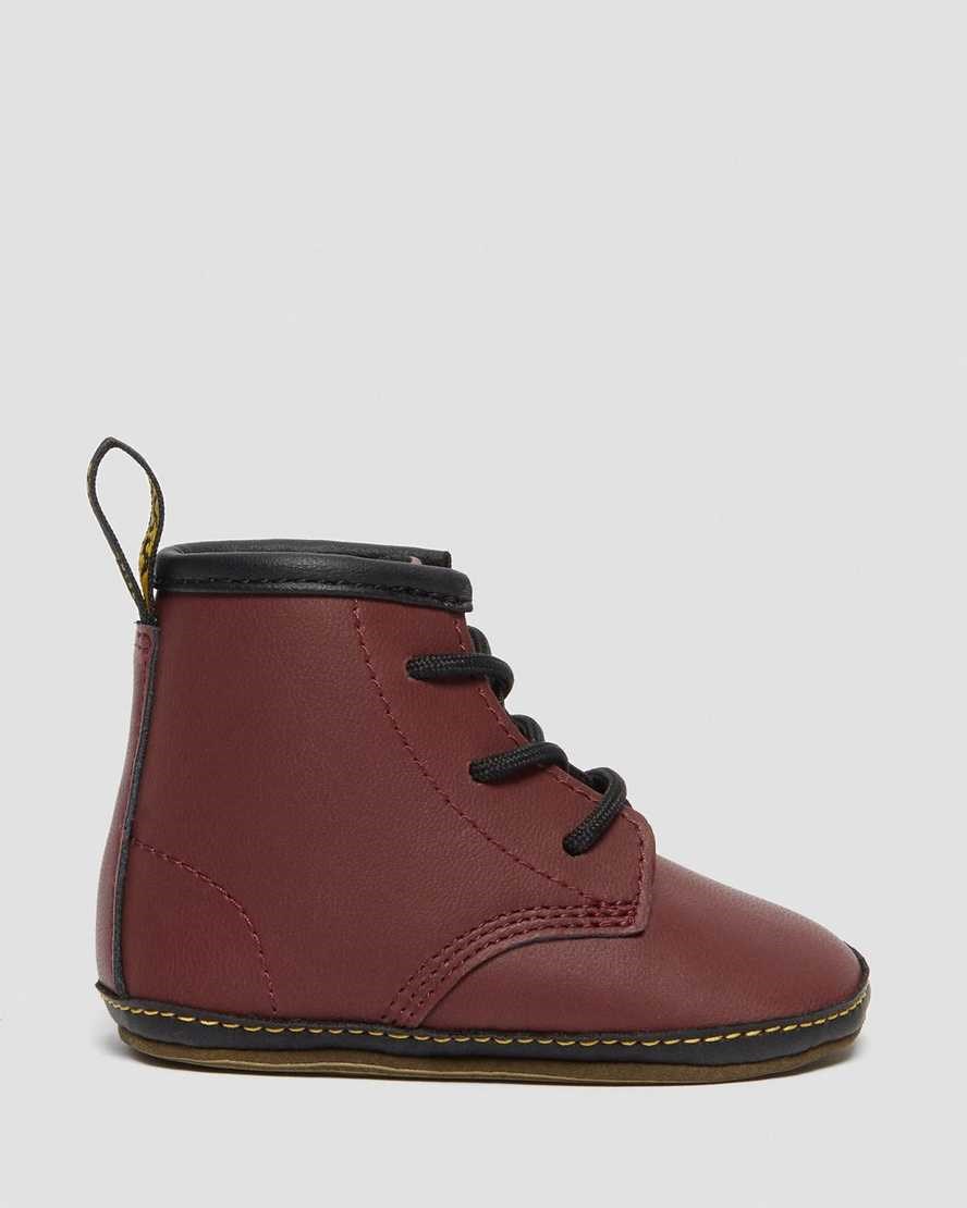 Dr Martens Newborn 1460 Auburn Leather Kids' Booties Cherry Red | MLTOYW453