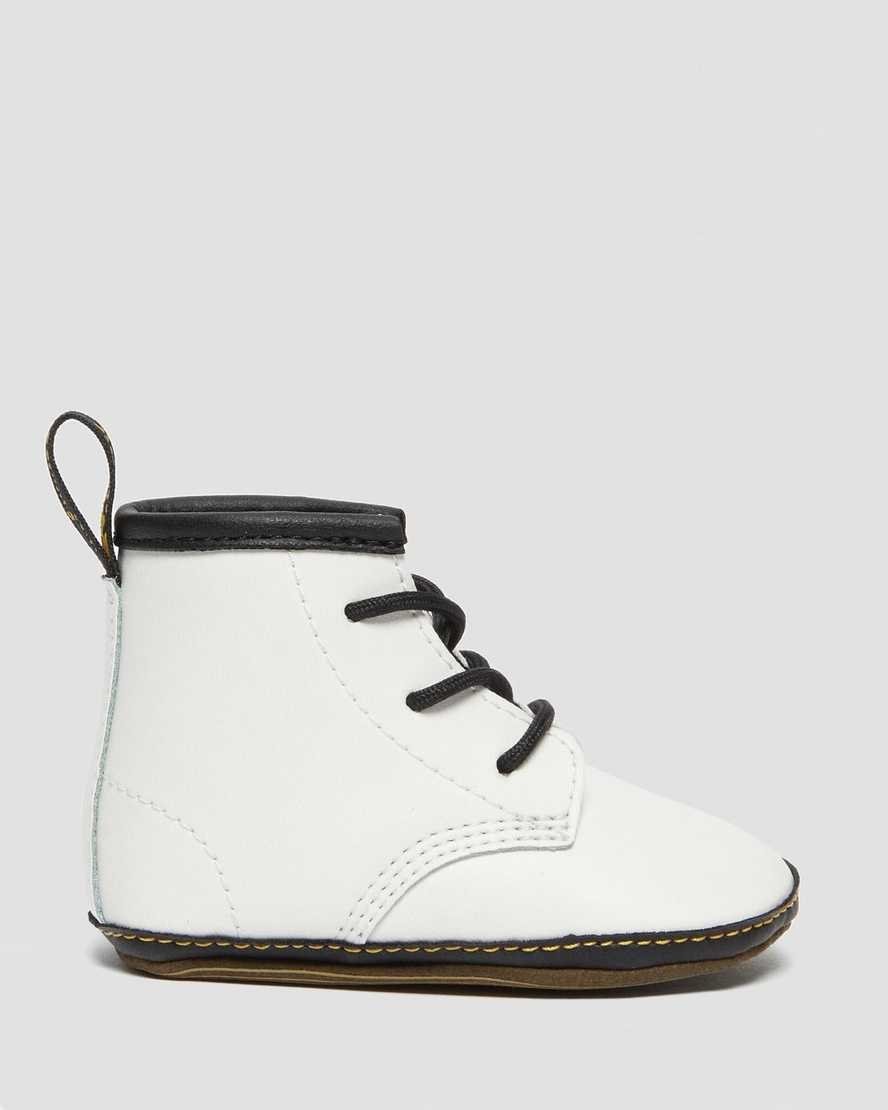 Dr Martens Newborn 1460 Auburn Leather Kids' Booties White | MYUPWR785