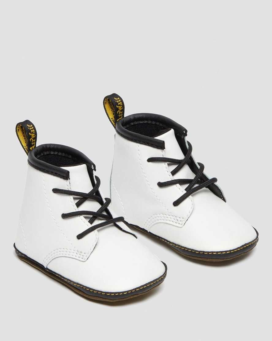 Dr Martens Newborn 1460 Auburn Leather Kids' Booties White | MYUPWR785