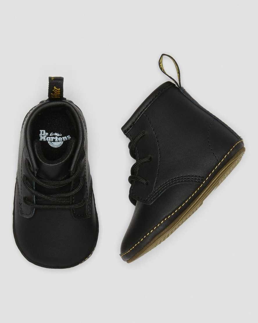 Dr Martens Newborn 1460 Auburn Leather Kids' Booties Black | WVPJXH943