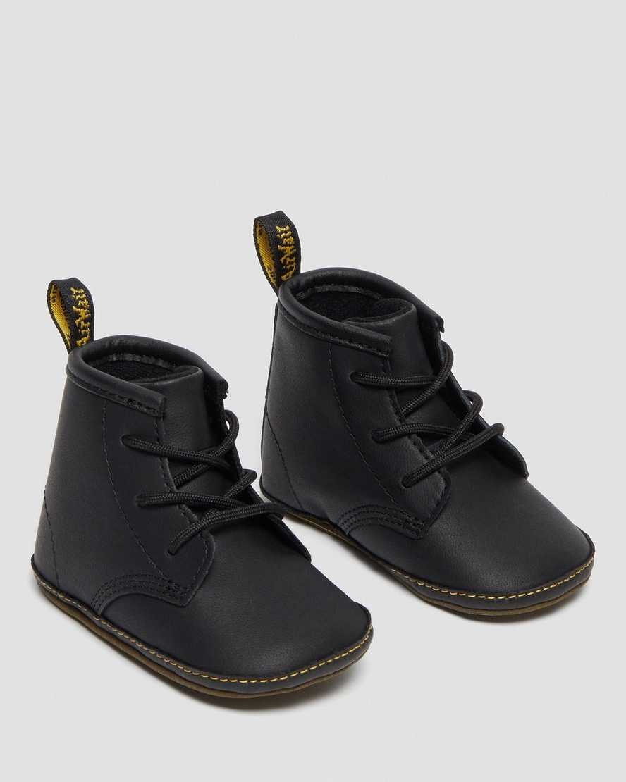 Dr Martens Newborn 1460 Auburn Leather Kids' Booties Black | WVPJXH943