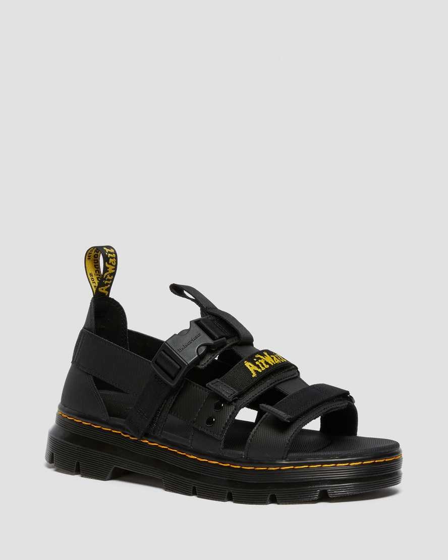 Dr Martens Pearson Women's Webbing Sandals Black Element | FUXAEY620