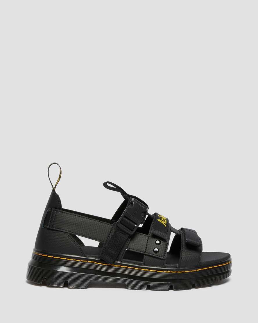 Dr Martens Pearson Women's Webbing Sandals Black Element | FUXAEY620