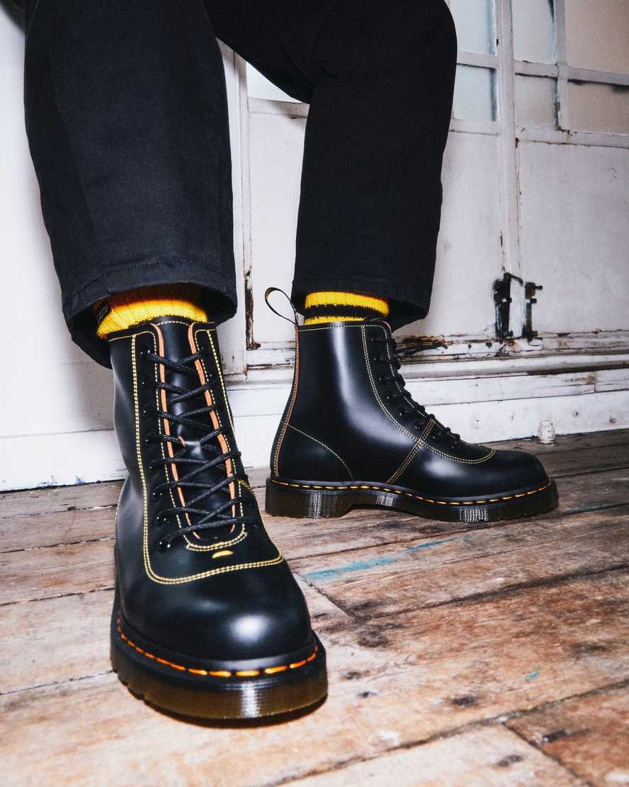 Dr Martens Pharamond Vintage Smooth Leather Women's Lace Up Boots Black Vintage Smooth | FRZABV627