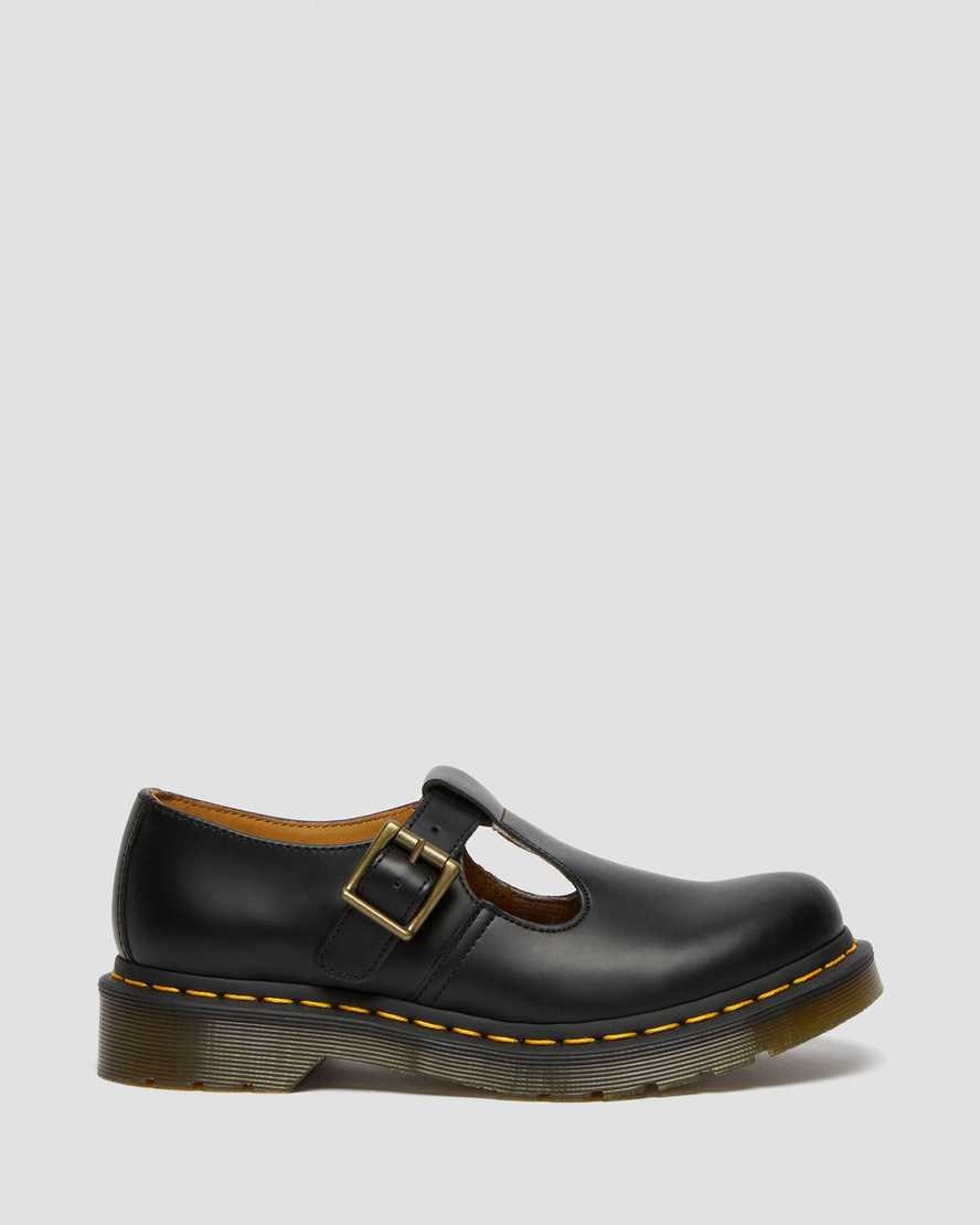 Dr Martens Polley Smooth Leather Women's Mary Jane Shoes Black Smooth Leather | KGVLWS219