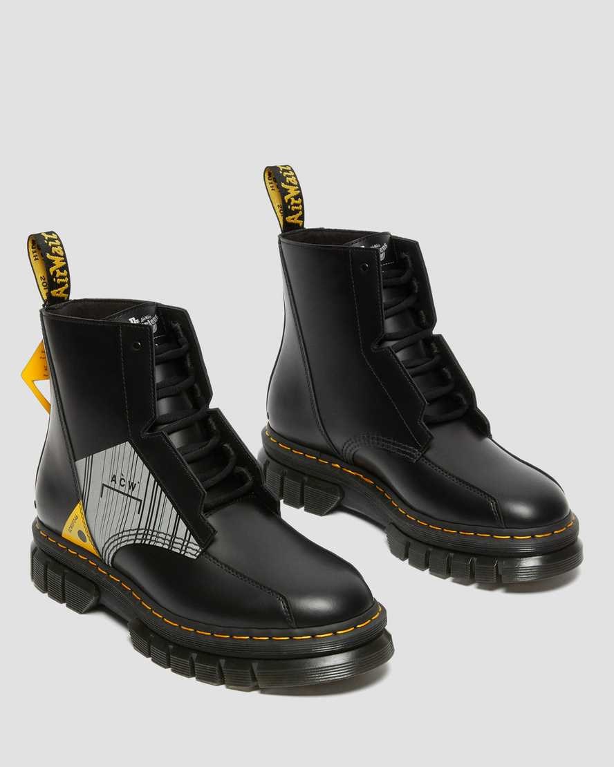 Dr Martens Rikard A-Cold-Wall Leather Men's Ankle Boots Black Smooth Leather | GUTCFN157