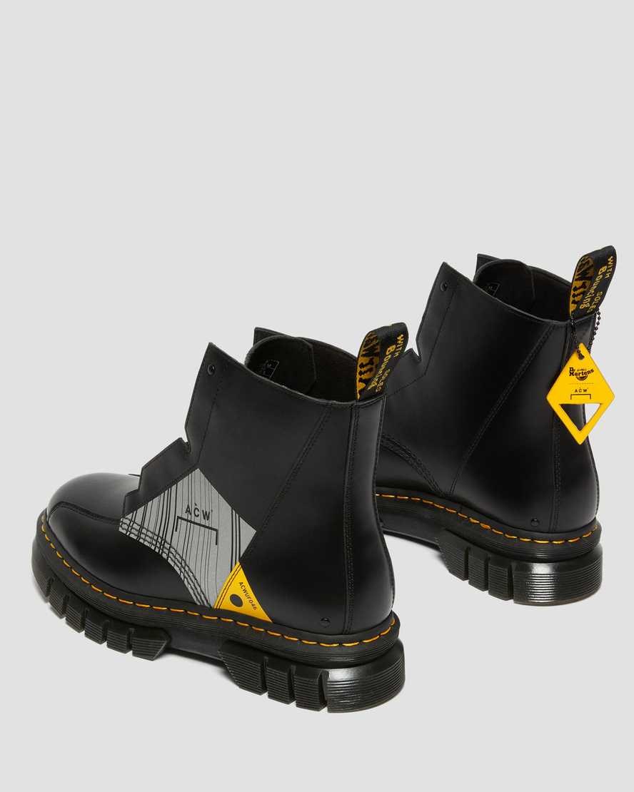 Dr Martens Rikard A-Cold-Wall Leather Men's Ankle Boots Black Smooth Leather | GUTCFN157