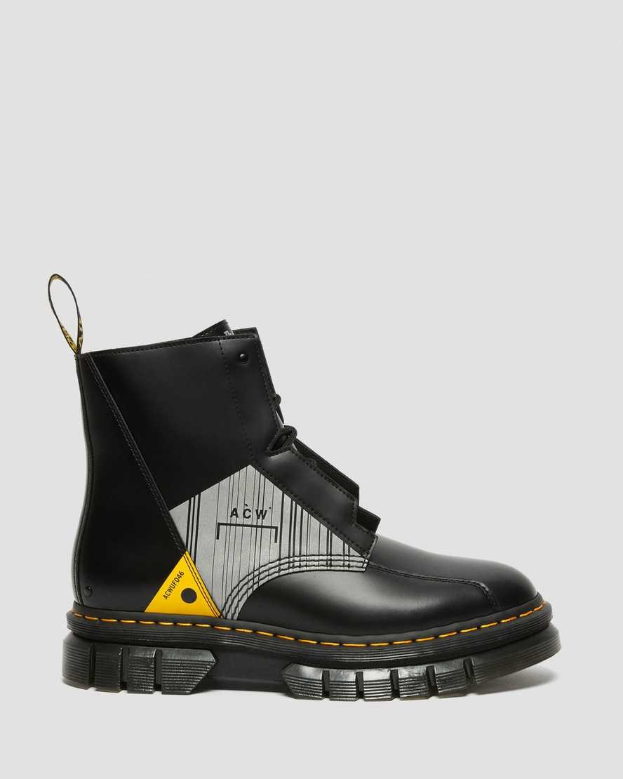 Dr Martens Rikard A-Cold-Wall Leather Men's Ankle Boots Black Smooth Leather | GUTCFN157