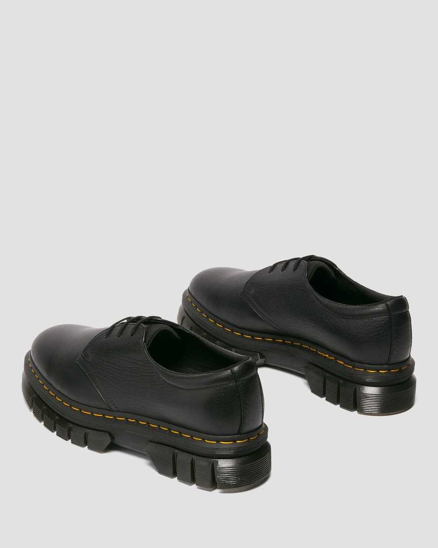 Dr Martens Rikard Lunar Leather Women's Platform Shoes Black | WBKZOS780