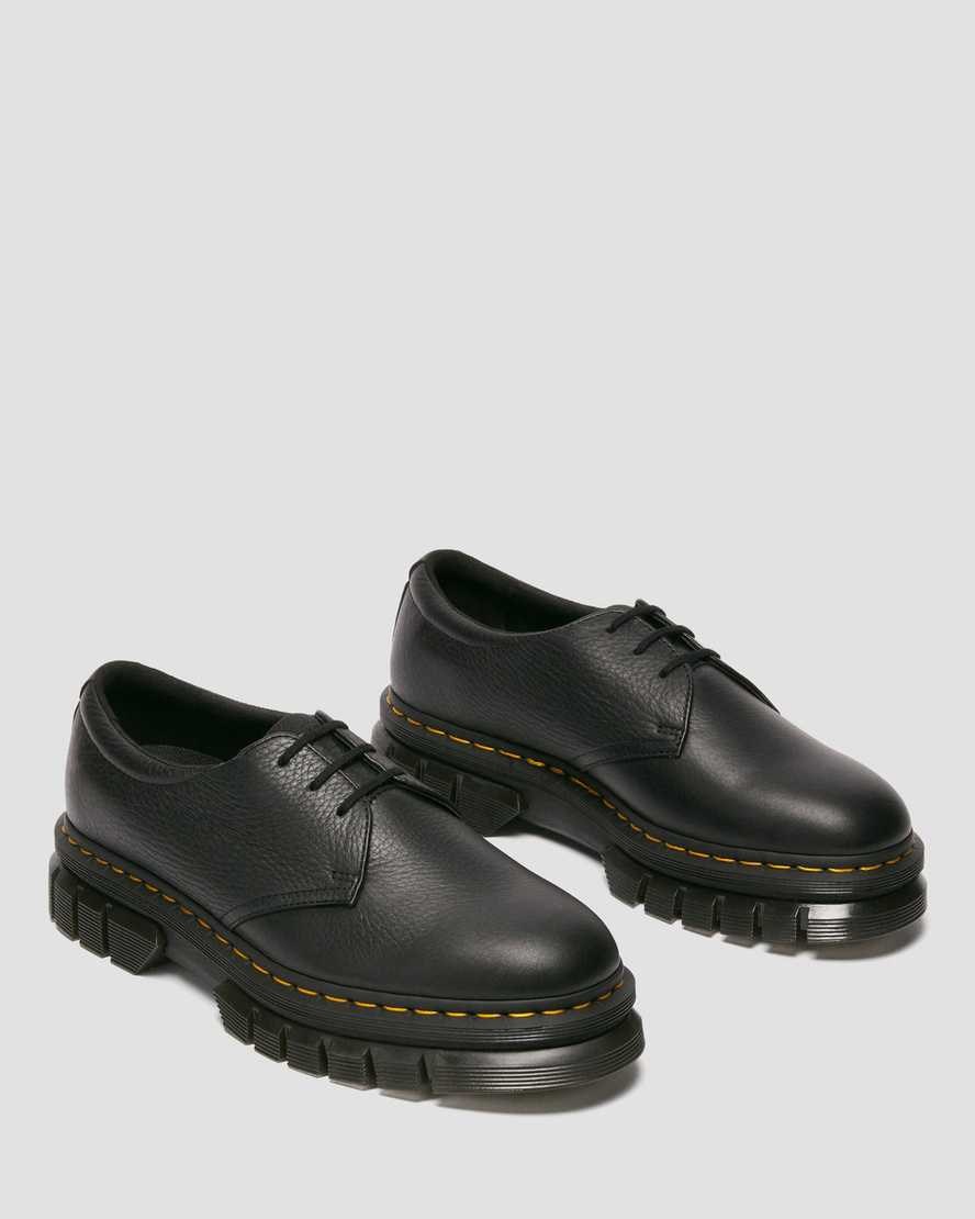 Dr Martens Rikard Lunar Leather Women's Platform Shoes Black | WBKZOS780