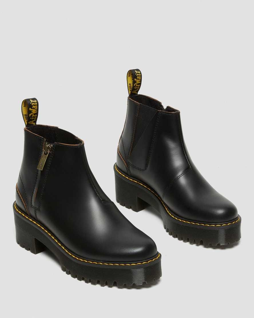 Dr Martens Rometty II Vintage Smooth Leather Men's Zip Up Boots Black Vintage Smooth | FVEAJP684