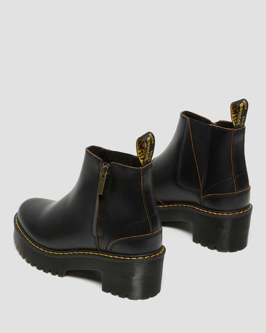 Dr Martens Rometty II Vintage Smooth Leather Men's Zip Up Boots Black Vintage Smooth | FVEAJP684