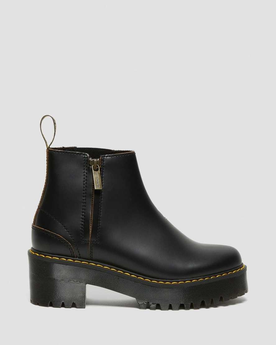 Dr Martens Rometty II Vintage Smooth Leather Men's Zip Up Boots Black Vintage Smooth | FVEAJP684