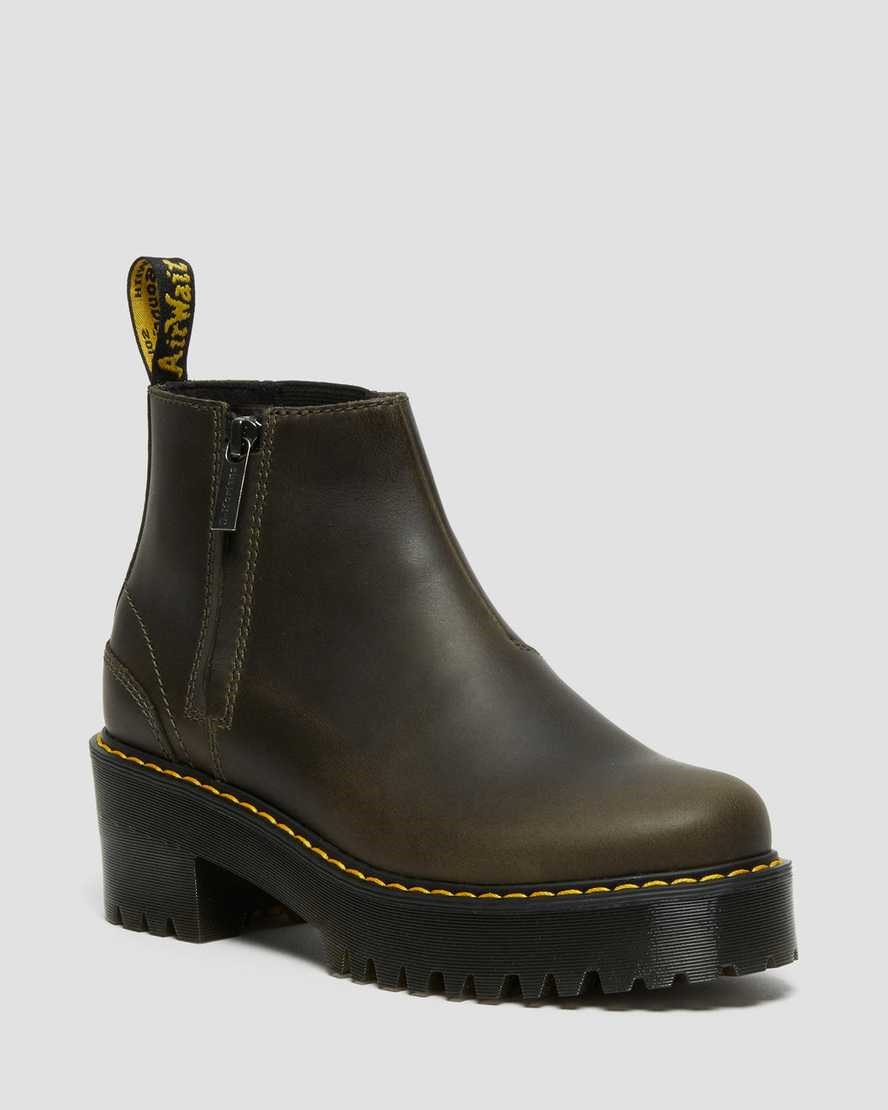 Dr Martens Rometty Leather Men's Zip Up Boots Brown Orleans | FTQBES028