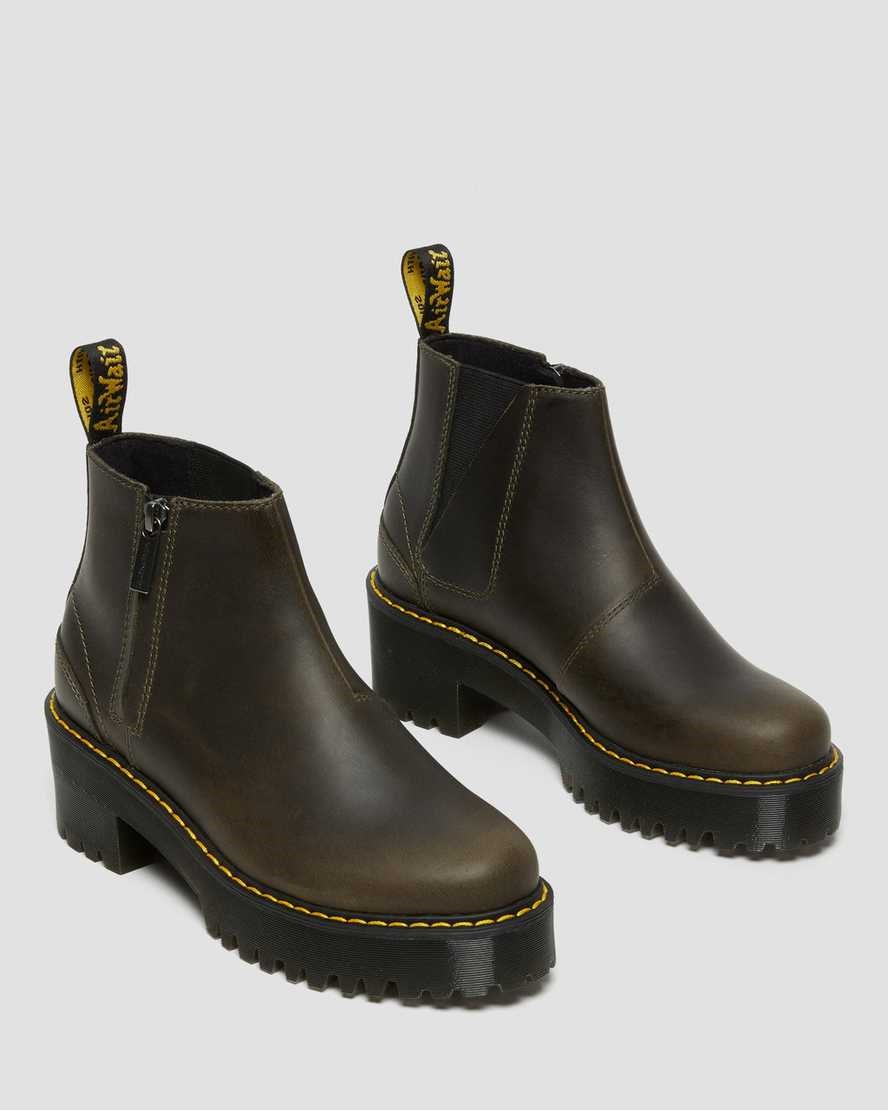 Dr Martens Rometty Leather Women's Zip Up Boots Brown Orleans | ENKCSD425