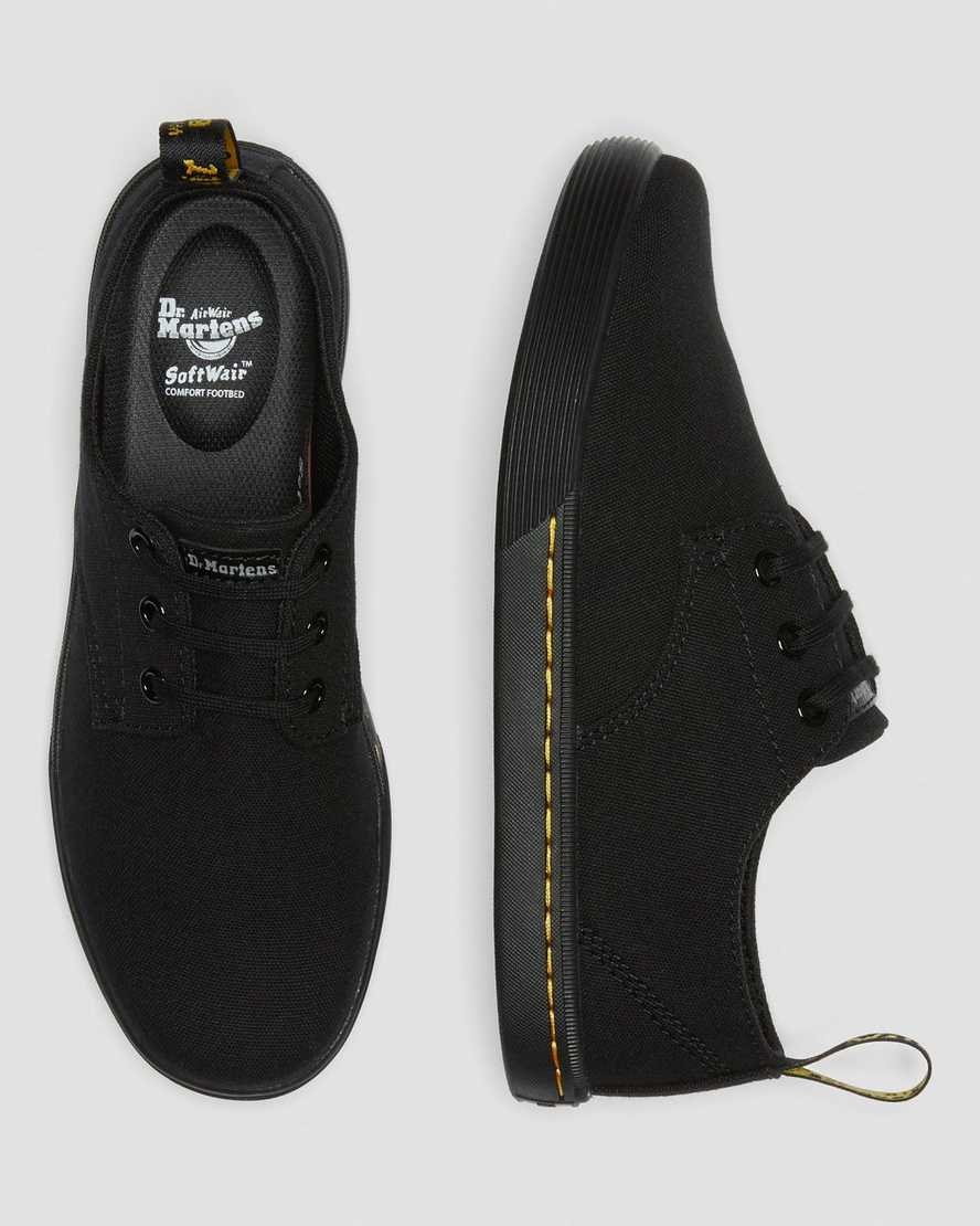 Dr Martens Santanita Canvas Women's Casual Shoes Black Canvas | AVBYRZ160