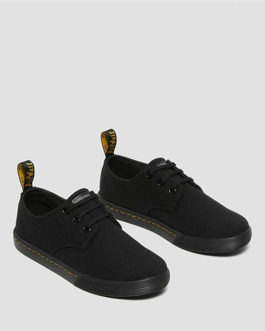 Dr Martens Santanita Men's Canvas Shoes Black Canvas | XBQLTA128