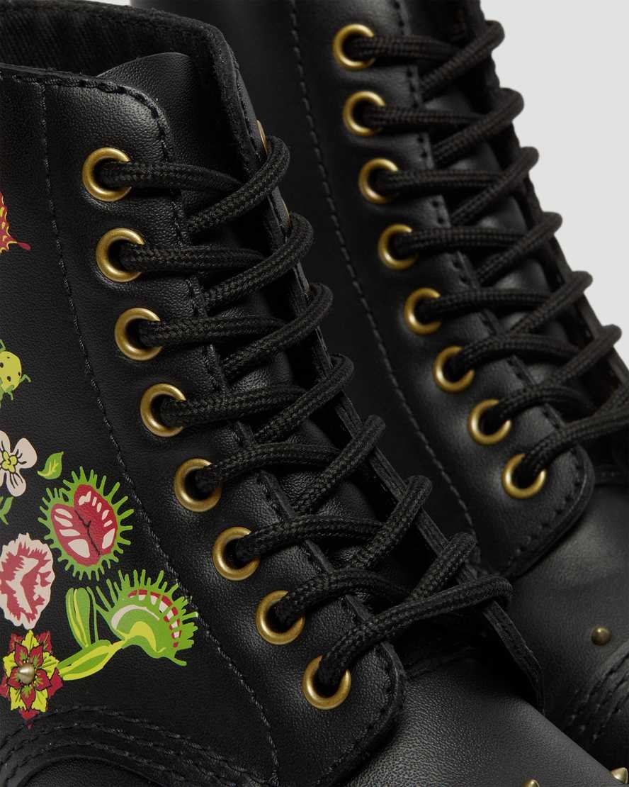 Dr Martens Sinclair Floral Bloom Leather Men's Zip Up Boots Black | GTBCQA014