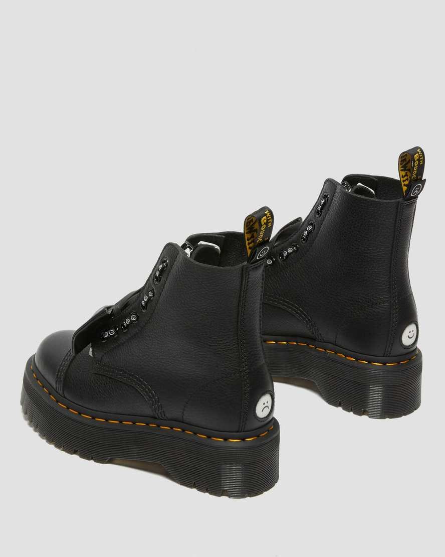 Dr Martens Sinclair Lazy Oaf Leather Women's Lace Up Boots Black Pisa | LXZBGK965