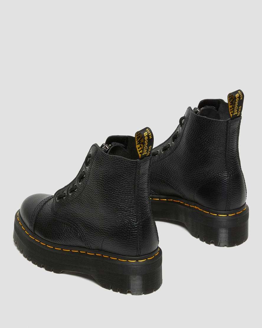 Dr Martens Sinclair Milled Nappa Leather Men's Zip Up Boots Black Milled Nappa Leather | ABKNXS685