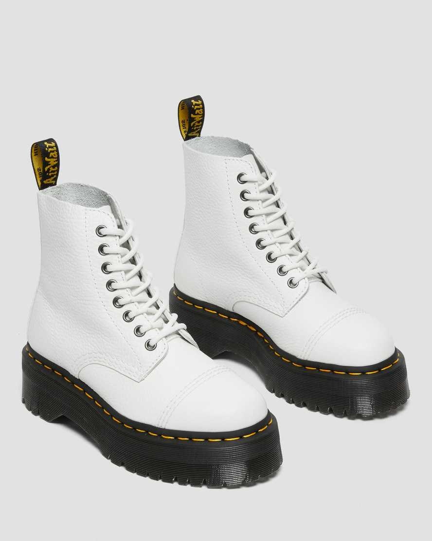 Dr Martens Sinclair Milled Nappa Leather Men's Zip Up Boots White Milled Nappa Leather | FVAUOQ705