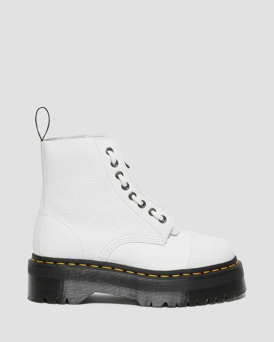 Dr Martens Sinclair Milled Nappa Leather Men's Zip Up Boots White Milled Nappa Leather | FVAUOQ705