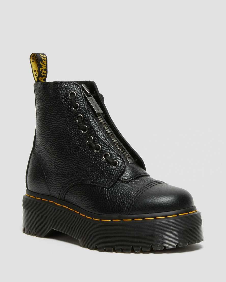 Dr Martens Sinclair Milled Nappa Leather Women's Lace Up Boots Black Milled Nappa Leather | LKGWCB149