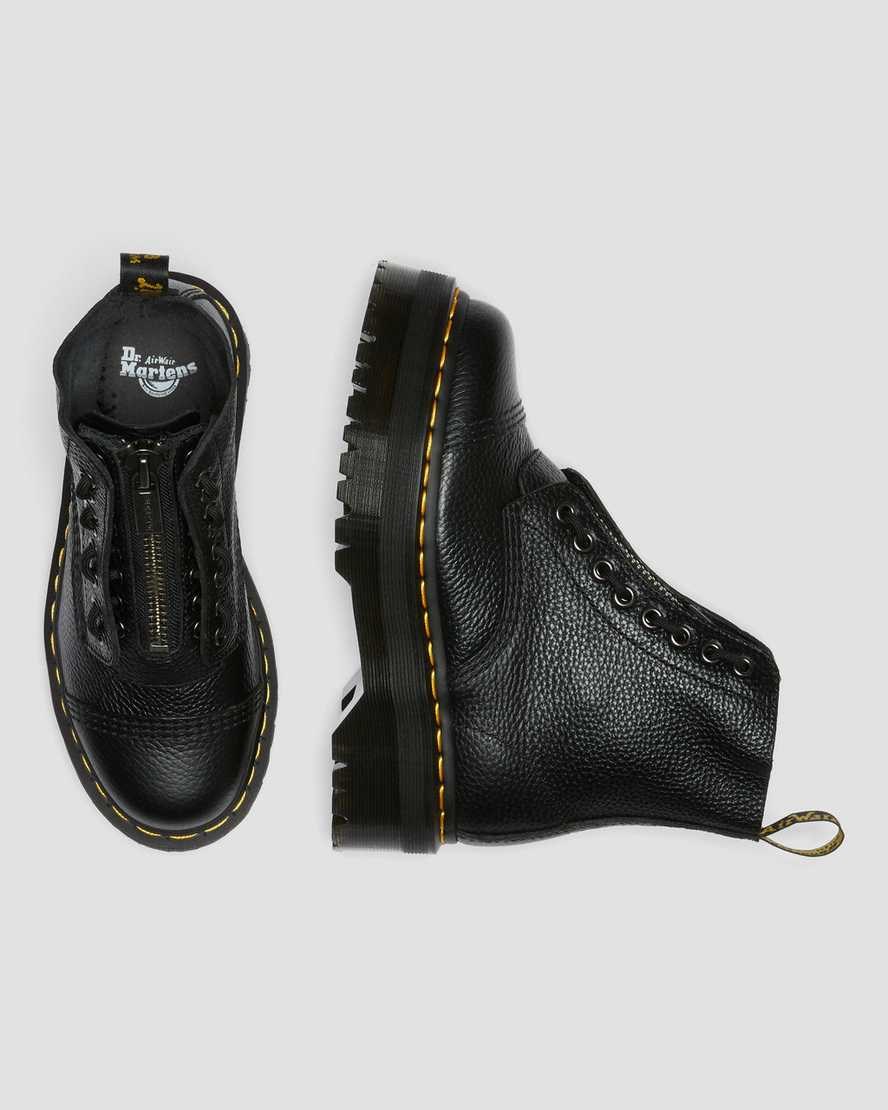 Dr Martens Sinclair Milled Nappa Leather Women's Lace Up Boots Black Milled Nappa Leather | LKGWCB149