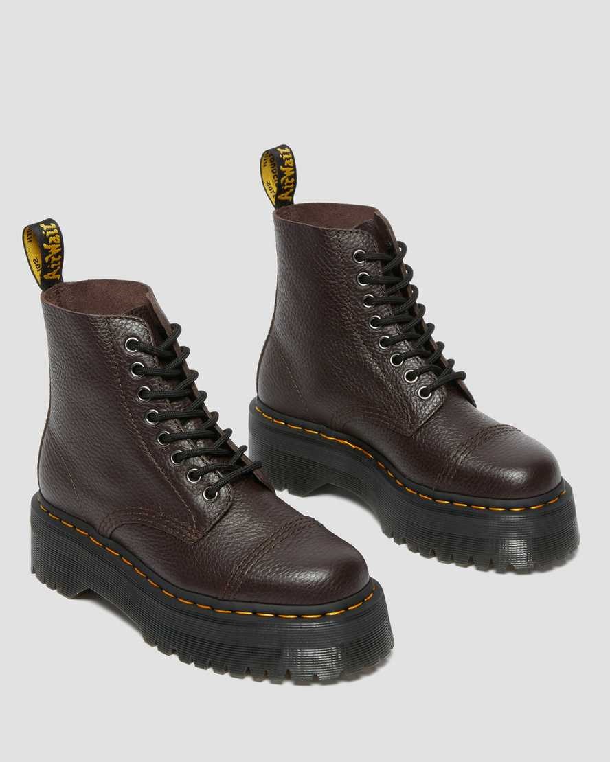 Dr Martens Sinclair Milled Nappa Leather Men's Zip Up Boots Burgundy Milled Nappa Leather | MQTHEX218