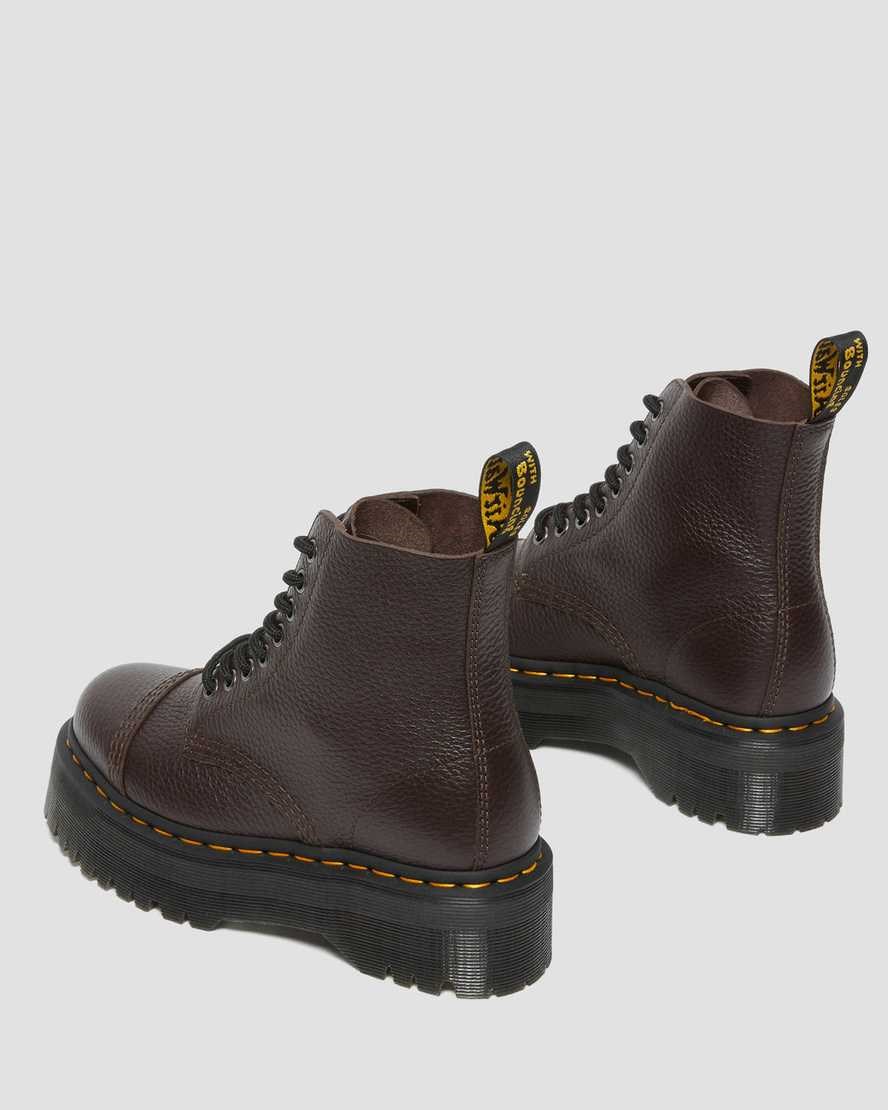 Dr Martens Sinclair Milled Nappa Leather Men's Zip Up Boots Burgundy Milled Nappa Leather | MQTHEX218