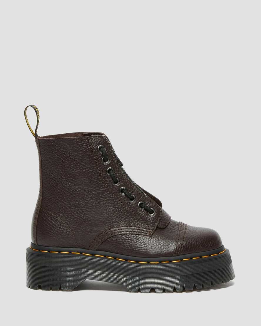 Dr Martens Sinclair Milled Nappa Leather Men's Zip Up Boots Burgundy Milled Nappa Leather | MQTHEX218