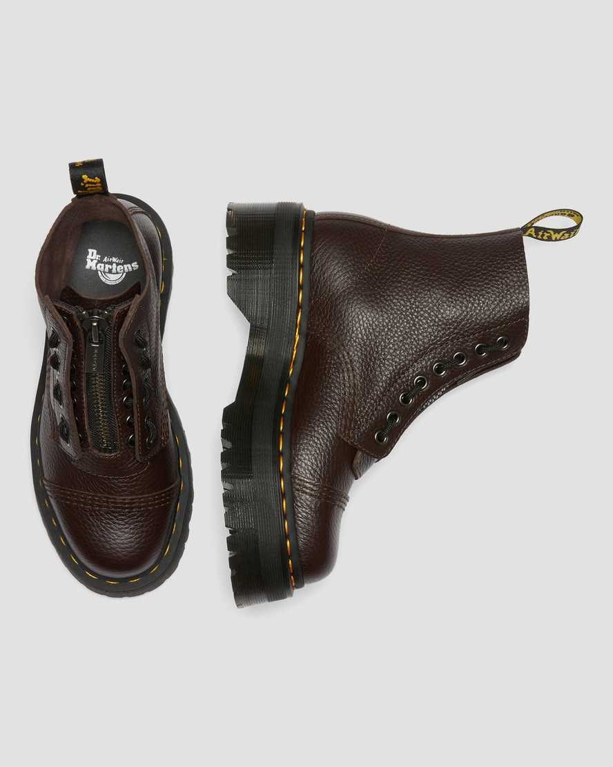 Dr Martens Sinclair Milled Nappa Leather Men's Zip Up Boots Burgundy Milled Nappa Leather | MQTHEX218