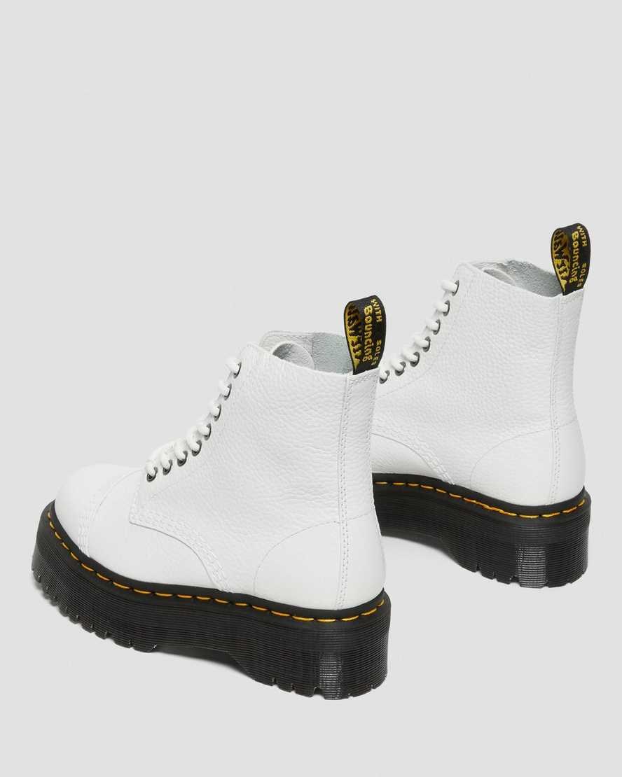 Dr Martens Sinclair Milled Nappa Leather Women's Lace Up Boots White Milled Nappa Leather | SRNQJE541