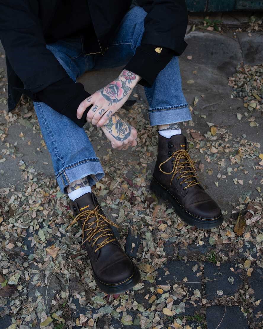 Dr Martens Tarik Crazy Horse Leather Men's Utility Boots Dark Brown Crazy Horse Leather | SAMCYD704