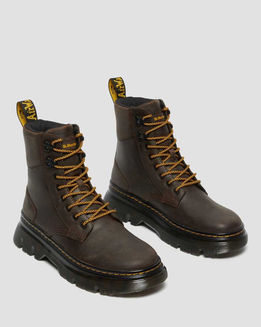 Dr Martens Tarik Crazy Horse Leather Men's Utility Boots Dark Brown Crazy Horse Leather | SAMCYD704