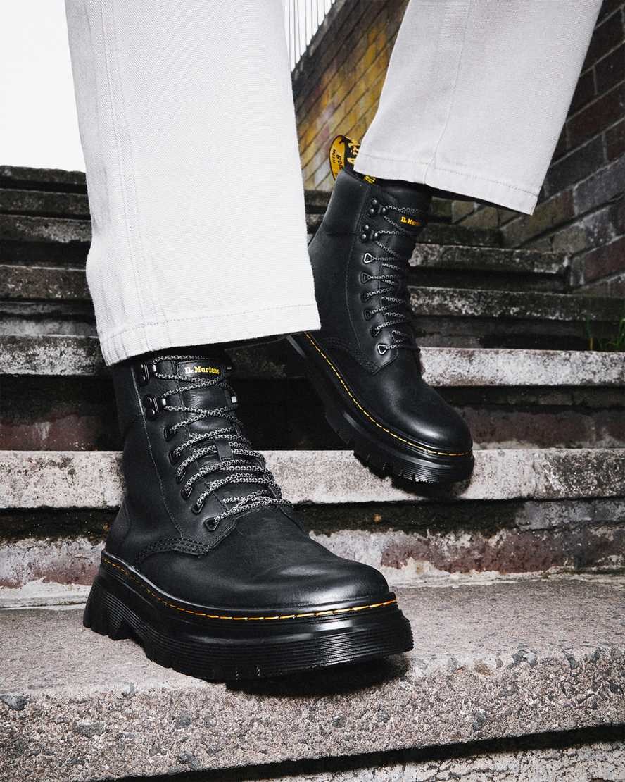 Dr Martens Tarik Wyoming Leather Men's Ankle Boots Black Wyoming | BJYIEU048