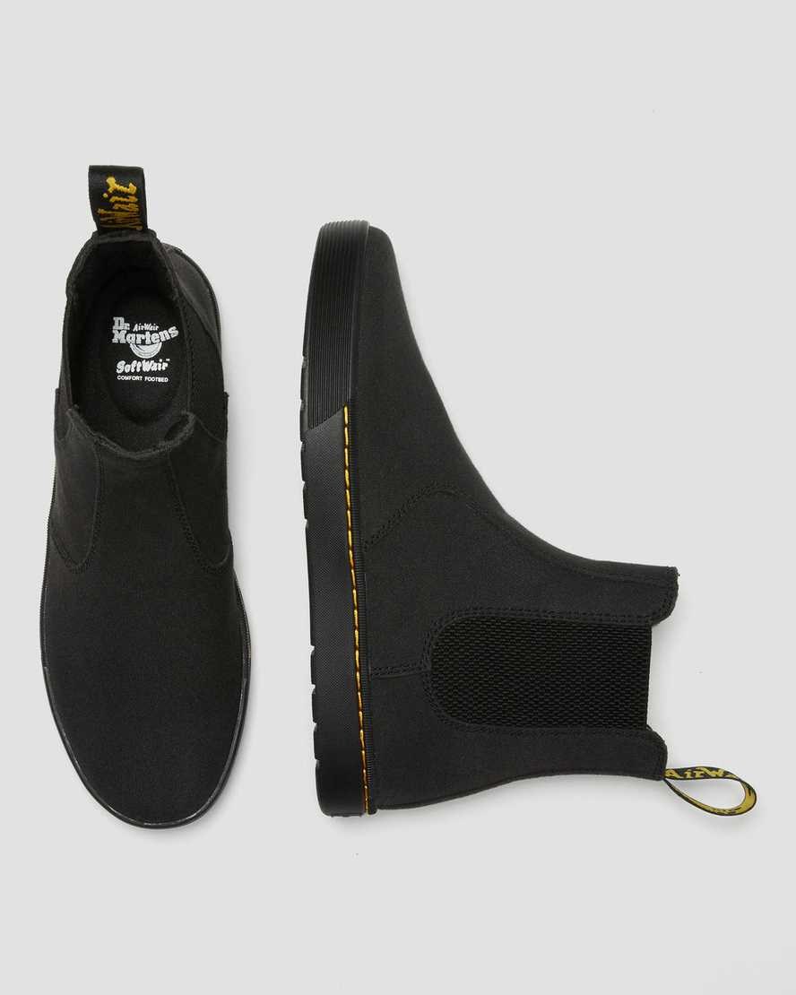 Dr Martens Tempesta Canvas Casual Men's Chelsea Boots Black Canvas | QGCLDH283