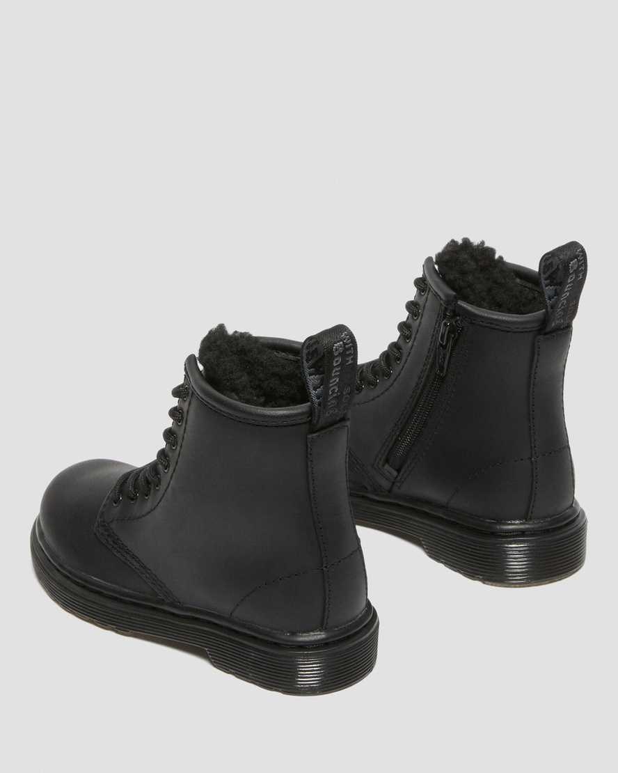 Dr Martens Toddler 1460 Faux Fur Lined Kids' Booties Black Republic Wp | MELCKD689